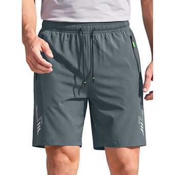 Men's Athletic Shorts Lightweight Quick Dry Running Gym Shorts with Zip Pockets