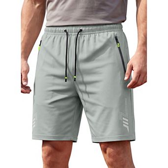 Men's Athletic Shorts Lightweight Quick Dry Running Gym Shorts with Zip Pockets