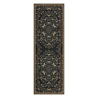 Farmhouse Boho Butterfly Floral Area Rug Super Soft Washable Rug, Low Pile Non-Slip Floor Mat