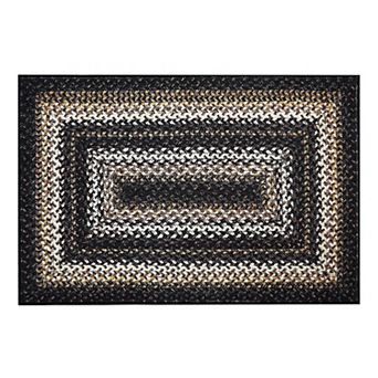 Braided Woven Pattern Washable Area Rug Soft Short Pile Surface Non-Shedding Pet-Friendly Carpet