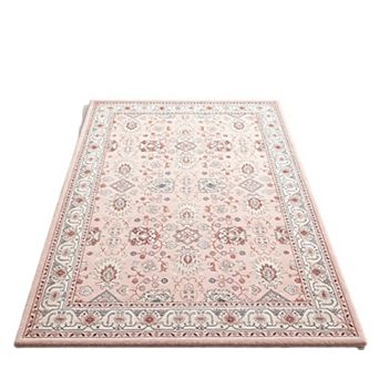 Vintage Washable Area Rug Soft Non-Slip Carpet for Living Room, Bedroom Modern Floral Boho