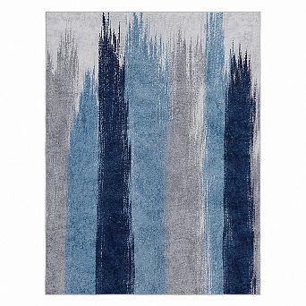 Washable Area Rug, Modern Abstract Print, Non-Slip, Foldable, for Living Room, Bedroom, Home Office