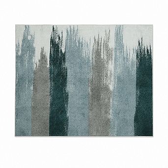 Washable Area Rug, Modern Abstract Print, Non-Slip, Foldable, for Living Room, Bedroom, Home Office