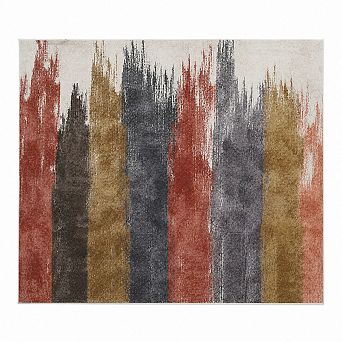 Washable Area Rug, Modern Abstract Print, Non-Slip, Foldable, for Living Room, Bedroom, Home Office