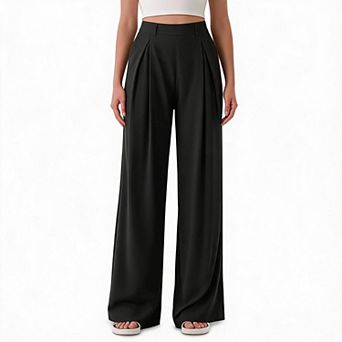 Womens Wide Leg Dress Pants High Waisted Business Casual Trousers Dressy Office Work Palazzo Pants