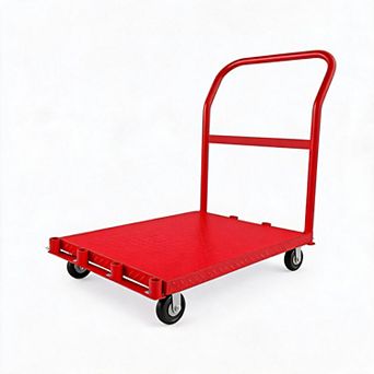 2000LBS Q235 Steel Folding Platform Cart 37x24 Inch Swivel Wheels
