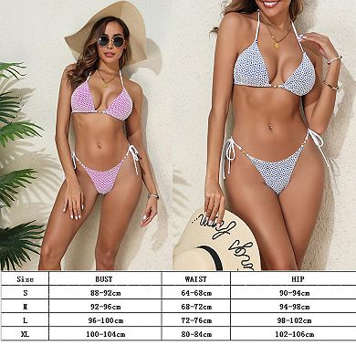 Women Two Piece Swimsuit Swimwear Halter String Triangle Bikini Sets Beach Vacation
