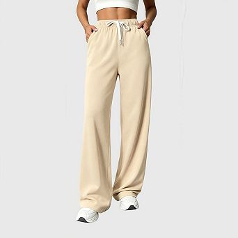 Womens Wide Leg Sweatpants Fall Spring Drawsting Baggy Jogger Athletic Trackpants