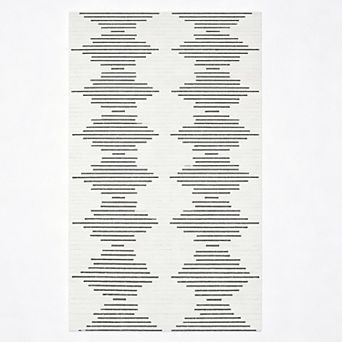 Modern Line Machine Washable Area Rug Low-Pile Non-Slip Carpet for Bedroom Living Room Porch