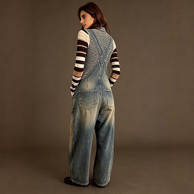 Women's Baggy Adjustable Strap Denim Overalls Wide Leg Jumpsuits
