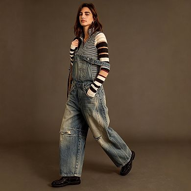 Women's Baggy Adjustable Strap Denim Overalls Wide Leg Jumpsuits