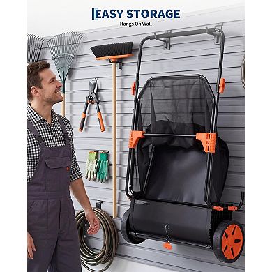 21 in Manual Leaf & Grass Collector with 3.5 Cu. ft. Large Mesh Bag