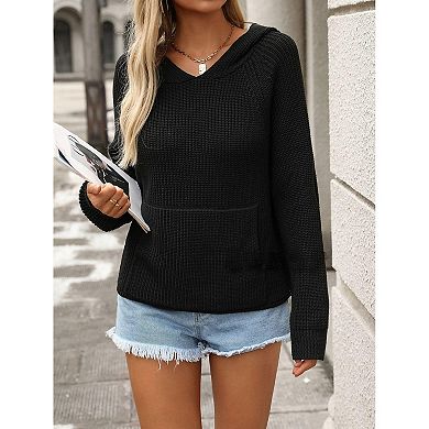 Women Casual Pullover Sweater Long Sleeve Knit Hoodies