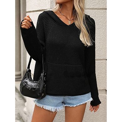 Women Casual Pullover Sweater Long Sleeve Knit Hoodies