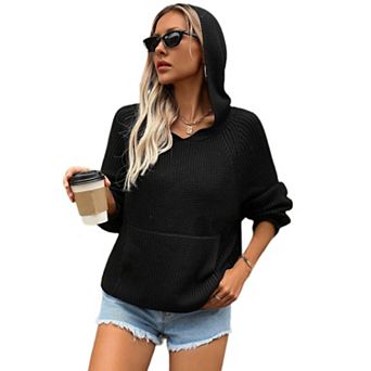 Women Casual Pullover Sweater Long Sleeve Knit Hoodies