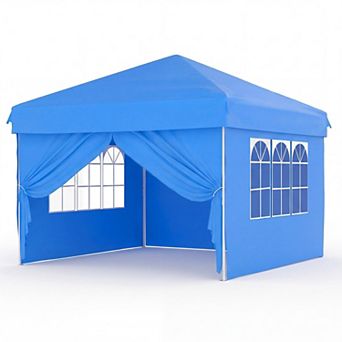 10x10 Folding Gazebo Tent 4 Removable Sidewalls, Waterproof, UPF 50+ Sun Protection, Easy Setup