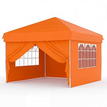 10x10 Folding Gazebo Tent 4 Removable Sidewalls, Waterproof, UPF 50+ Sun Protection, Easy Setup