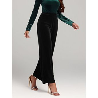 Women's High Waisted Wide Leg Palazzo Pants, Flowy Drapy Casual Lounge Trousers with Pockets