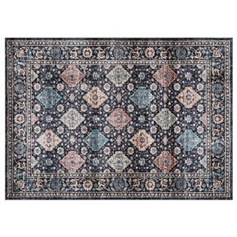 Area Rug Floral Rug Vintage Distressed Carpet Washable Area Rug Foldable Floor Cover for Bedroom