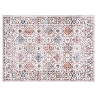 Area Rug Floral Rug Vintage Distressed Carpet Washable Area Rug Foldable Floor Cover for Bedroom