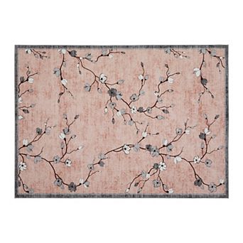 Vintage Area Rug Floral Area Rug Washable Carpet for Living Room Bedroom Dining Room