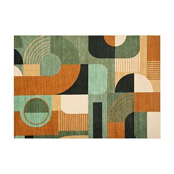 Boho Geometric Runner Rug Modern Abstract Washable Non-Slip Carpet Accent Throw for Bedroom