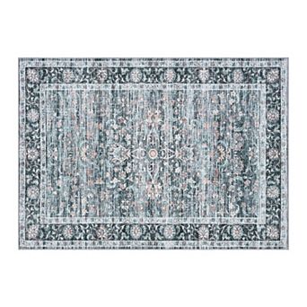 Boho Area Rugs Vintage Area Rugs Non-Slip Reversible Machine Washable Rug for Living Room Bedroom