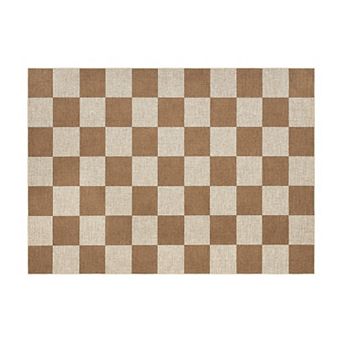 Washable Easy Jute Area Rugs Modern Checkered Carpet Accent Rug Outdoor Rug for Backyard Patio