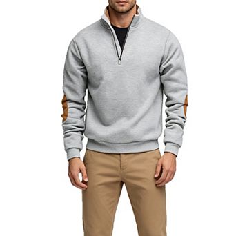 Men Quarter Zip Pullover Stand Collar Sweatshirt Long Sleeve Casual Fall Winter Top