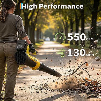 Powerful Wireless Garden Tool Set 7.2V Electric Hedge Trimmer & 20V Leaf Blower