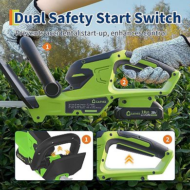 20V Cordless Garden Tool Combo, 22" Hedge Trimmer & 650 CFM Leaf Blower Set