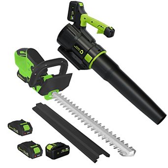20V Cordless Garden Tool Combo, 22" Hedge Trimmer & 650 CFM Leaf Blower Set