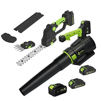 20V Wireless Hedge Trimmer & Leaf Blower Combo - Powerful, Lightweight Electric Garden Tools Set