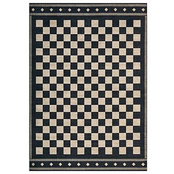 Washable Geometric Area Rug Modern Non-Shedding Farmhouse Carpet Non-Slip Floor Mat for Living Room