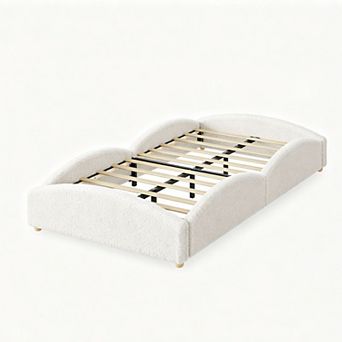 Twin Size Teddy Upholstered Cloud Bed Frame with Raised Sides