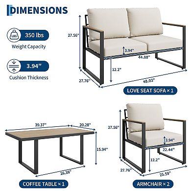 4-Piece Outdoor Conversation Sofa Set