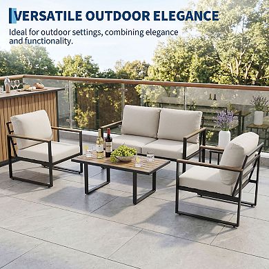 4-Piece Outdoor Conversation Sofa Set