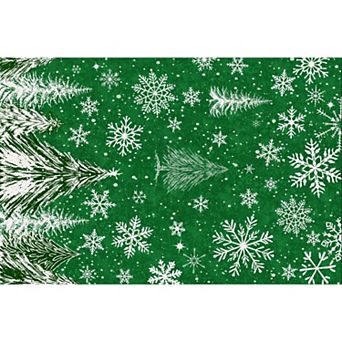 Christmas Area Rugs for Living Room Bedroom Washable Xmas Rugs Non-Slip Carpet for Dining Room