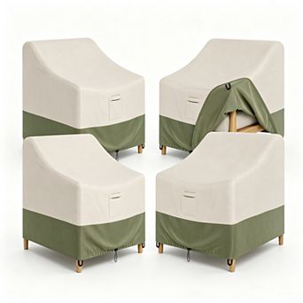 4-Pack Patio Chair Cover, Waterproof Heavy Duty Wicker Swivel Chair Covers for Backyard