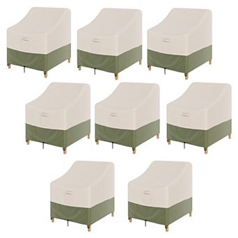 8-Pack Patio Chair Cover, Waterproof Heavy Duty Wicker Swivel Chair Covers for Backyard