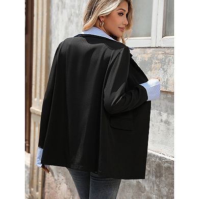 Womens One Button Blazer Casual Open Front Long Sleeve Suit Jackets Business Work Office Blazers