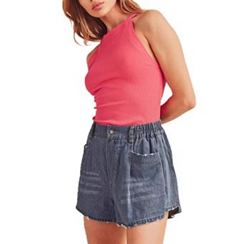 Women Stretchy Casual Wide Leg Denim Shorts