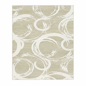 Abstract Circle Washable Area Rug Soft Non-Slip Non-Shedding Stain ＆ Wear Resistant Carpet