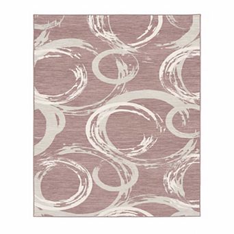 Abstract Circle Washable Area Rug Soft Non-Slip Non-Shedding Stain ＆ Wear Resistant Carpet