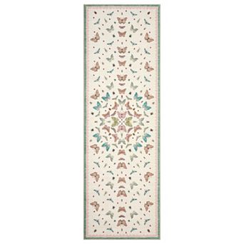 Vintage Butterfly Machine Washable Area Rug Non-Slip Low-Pile Carpet for Living Room Bedroom Porch