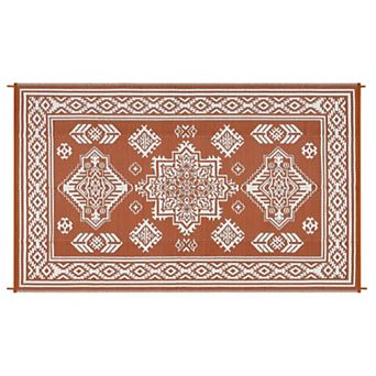 Outdoor Rug Waterproof Vintage Medallion Patio Plastic Straw Rugs Patio Rug Carpet