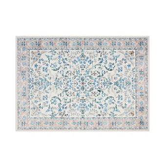 Vintage Floral Area Rug Washable Non-Slip Carpet Living Room Bedroom Modern Farmhouse Decor