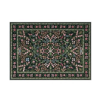 Vintage Floral Area Rug Washable Non-Slip Carpet Living Room Bedroom Modern Farmhouse Decor