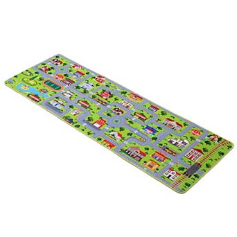 Kids City Road Play Rug, Educational Town Traffic Pattern Carpet, Soft Non-Slip Mat