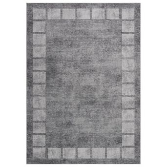 Modern Geometric Area Rug Machine Washable Rug for Living Room Non-Slip Non-Shedding Border Carpet
